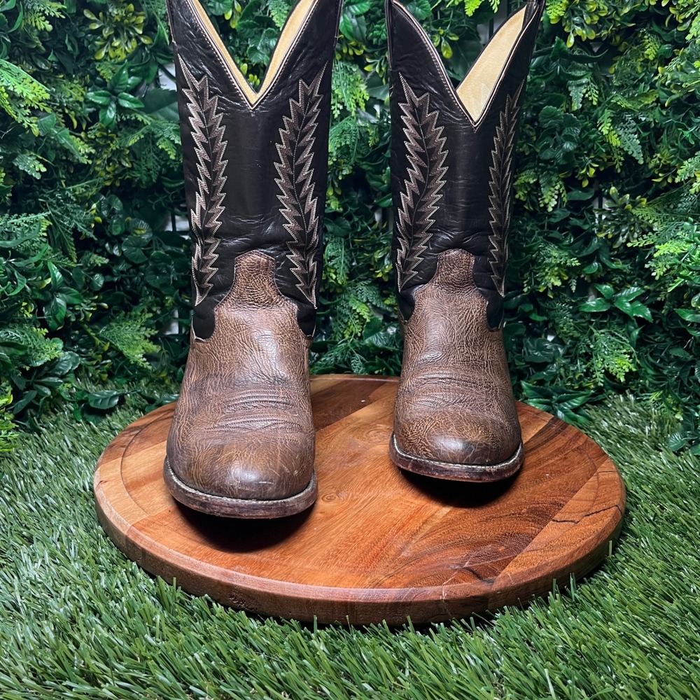 Panhandle Slim by Sanders Mens  Size 10 Brown Leather Western Cowboy Boots